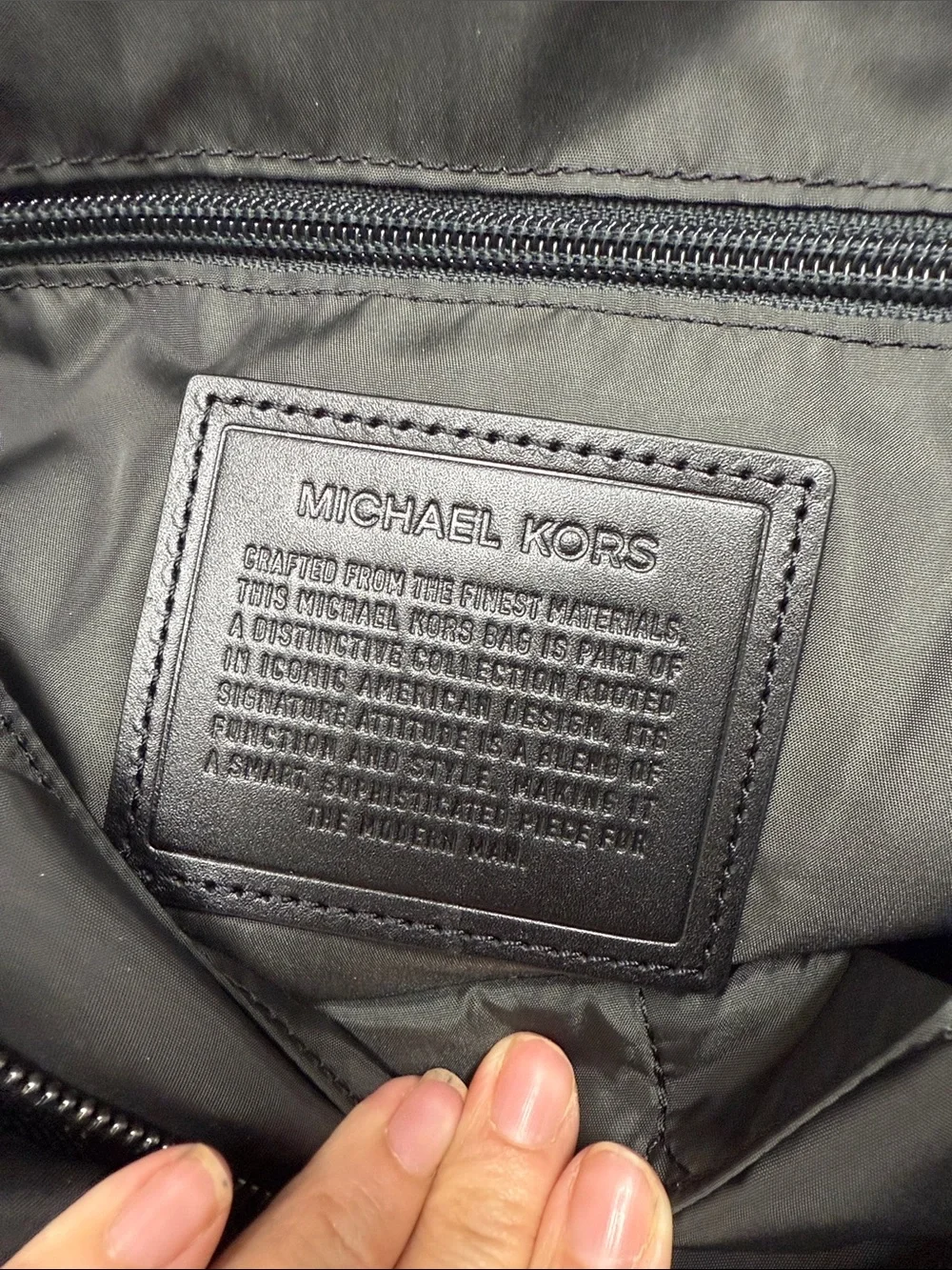 Michael Kors Black Nylon Men's Messenger Bag with Front Zip